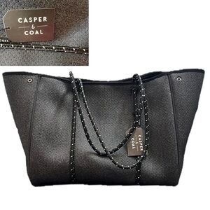 Casper & Coal Black Neoprene Tote Bag with Sailing Handles